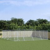 vidaXL Zunanji pasji boks srebrn 8x8x2 m pocinkano jeklo | Shoptok.si