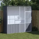 vidaXL Ptičja kletka antracitna 215x78x200 cm pocinkano jeklo