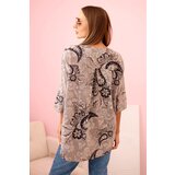 Kesi Włoski Women's cotton blouse with rolled sleeves and paisley pattern fango | shoptok.hr
