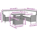 2-dijelna vrtna garnitura od poliratana s jastucima siva 90 x 55 x 40/71 cm | Shoptok.si