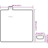  Deka za piknik sklopiva plava val 200 x 200 cm baršunasta | shoptok.hr