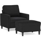  Fotelj s stolčkom za noge črn 60 cm žamet | Shoptok.si
