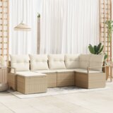 vidaXL 8-delni vrtnis kavč set z blazinami rjava poli ratan | Shoptok.si