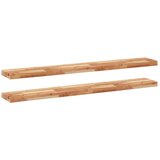 vidaXL Plutajuće police 2 kom 120x20x4 cm Masivno drvo akacije s uljnim premazom - Uljni premaz 120 x 20 x 4 cm 2 1 | shoptok.hr