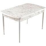 Hanah home Trpezarijski sto Trend Carrara 132x79x76.5cm Bijelo-sivi | Eponuda.ba