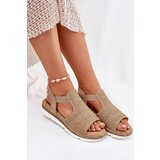 EVENTO Women's Sandals With Braiding Beige-Gold Jelana | Shoptok.si