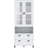  Visoka komoda VIKEN bijela 80 x 40 x 200 cm od masivne borovine | shoptok.hr