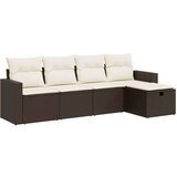  5-dijelni set vrtnih sofa s jastucima poliratan smeđi | shoptok.hr