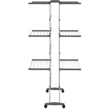  Za sušenje rublja 3 razine i kotači srebrni 60x70x129 cm | shoptok.hr