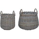  Košara za rože s shranjevanjem 2 pcs Siva Ratan Lacak, (5000285951) | Shoptok.si