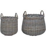  Vazon koš s pohranom 2 pcs Siva Lacak Ratan - Siva | shoptok.hr