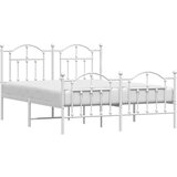 Metalni okvir kreveta uzglavlje i podnožje bijeli 140 x 190 cm | shoptok.hr