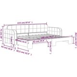  Dnevni krevet na razvlačenje bez madraca tamnosivi 80x200 cm | shoptok.hr