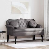 vidaXL Chesterfield klupa Siva 120.5 x 65 x 75 cm Lažna koža | shoptok.hr