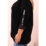 Kesi Włoski Women's butter-colored sweatshirt with decorative sleeves black | shoptok.hr
