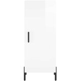 vidaXL Komoda visok sijaj bela 34,5x34x90 cm inženirski les | Shoptok.si