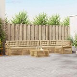  Set vanjskih sofa 7 kom. Bijela i bež Poliester | shoptok.hr