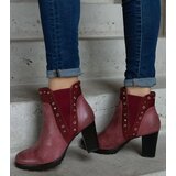 Gemre Burgundy insulated block heel ankle boots Lilya | ePonuda.com