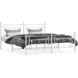  Metalni okvir kreveta uzglavlje i podnožje bijeli 183x213 cm | shoptok.hr