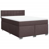 vidaXL Box spring postelja z vzmetnico temno rjava 160x200 cm blago, (21309740) Cene
