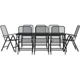  9-dijelni vrtni blagovaonski set antracit metalni mrežasti | Eponuda.com
