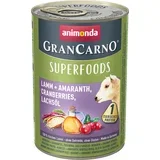 GranCarno Adult Superfoods 6 x 400 g - Jagnjetina + amarant, brusnice, lososovo olje