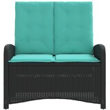  Vrtni naslonjač s jastucima crni od poliratana Crna 105 x 59 x 93 cm | Shoptok.si
