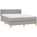  Krevet box spring s madracem svjetlosivi 140x200 cm od tkanine | shoptok.hr