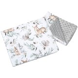 Medi Partners Quilt 55x75 + pillow 35x30 cotton + minky – Deer in leaves + gray Minky | Shoptok.si