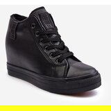 Big Star Women's leather wedge sneakers MM274001 Black | shoptok.hr