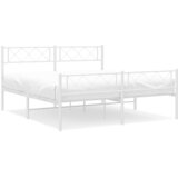  Metalni okvir kreveta uzglavlje i podnožje bijeli 135 x 190 cm | shoptok.hr