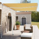 vidaXL Prostostoječa ročno zložljiva tenda 350x250 cm rumena/bela Cene