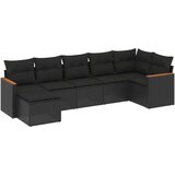  7-dijelni set vrtnih sofa od poliratana s jastucima crni | shoptok.hr