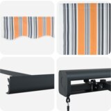vidaXL Ročna Retraktibilna Tenda Večbarvna črta 300x250 cm | Shoptok.si