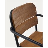 Kave Home Crna/smeđa vrtna stolica od masivnog drveta/metalna Algueret – | shoptok.hr
