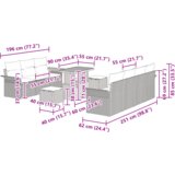  Set vrtnih sofa od 10 komada s jastučićima Crni poli ratan akacija | shoptok.hr