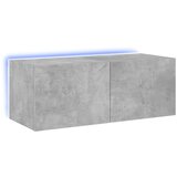  The Living Store Stenska TV omarica z LED lučkami betonsko siva 80x35x31 cm - TV Stenska Omarica, (21499006) | Shoptok.si