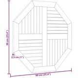 Stolna ploča 90 x 90 x 2,5 cm osmerokutna od masivne tikovine | shoptok.hr