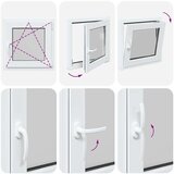 vidaXL Kletno okno "RISOR" 50x50 cm vrtljivo-nagibno DIN desno belo | Shoptok.si