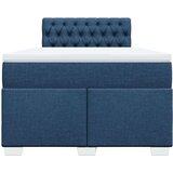 vidaXL Box spring postelja z vzmetnico modra 120x190 cm blago | Shoptok.si