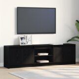 vidaXL TV omarica Črna 182 x 34 x 50 cm Umetni les in lesene plošče | Shoptok.si