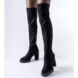Gemre Black long heeled boots Railroad | Shoptok.si