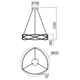  Redo 01-2251 - LED prigušiva luster na sajli QUARK LED/43W/230V 3000K hrom | Eponuda.com