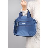 LuviShoes 869 Navy Blue Satin Women's Daily Bag Cene