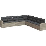  9-dijelni set vrtnih sofa od poliratana s jastucima svjetlosivi | shoptok.hr