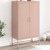  Visoka komoda ružičasta 68,5 x 38,5 x 123,5 cm čelična | shoptok.hr