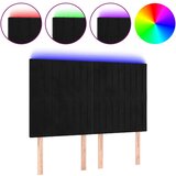  The Living Store LED posteljno vzglavje črno 144x5x118/128 cm žamet - LED Vzglavje, (21452014) | Shoptok.si