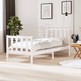 Maison Chic Posteljni okvir - Enojna postelja - Postelja za odrasle bel 90x190 cm trden les-J6233, (21763642) | Shoptok.si