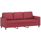 3-dijelni set sofa s jastucima boja vina od umjetne kože | shoptok.hr