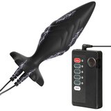 SuperLove E-Stim Silicone Anal Plug Set Black Cene